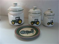 John Deere Cannister Set and Plate
