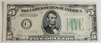 $5 Federal Reserve Note Series 1934 C