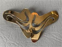 Signed SYZ Gold Plated Sterling Abstract Free