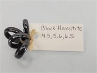 Set a 4 black hematite rings 4,4.5,5,6 & 6.5
