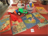 KIDS TOYS, KIDS BOOKS, PLASTIC TRACTOR