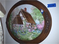 24 X 18 ORNATE ROUND FRAMED ORIGINAL ARTWORK