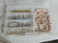 Lot of Costume Pearls, Bracelets & More in