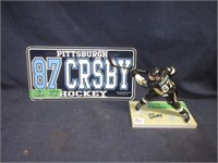 Crosby plate and figurine