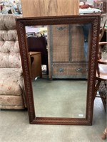 Accent Mirror with Carved wooden Frame 41" x 26"