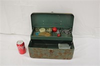 Vintage Simonsen Metal Tackle Box w/ Contents