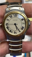 Ladies Cartier Santos Ronde Date Two Tone Watch