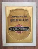 "Briggs & Stratton" Plastic Sign on Cardboard Back