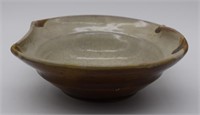 Pottery Bowl - Brown w/ Folded Rim