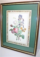 (2) Lg. Framed Floral Prints, Framed #500 Head