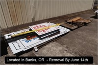 LOT, ASSORTED METAL MILL YARD SIGNS W/MARKED