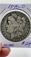 1890-0 Genuine Morgan Silver Dollar