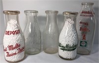 Vintage Glass Milk Bottles