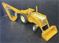 (E) Yellow Toy Tractor With Scoop Bucket And