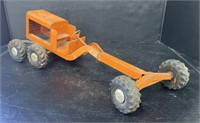 (E) Vintage Metal Road Grader Toy. Drive Shaft Is