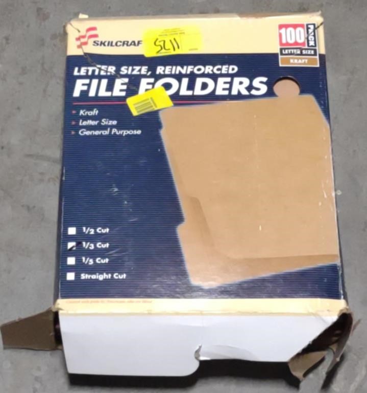 Letter Size File Folders. 100 Count