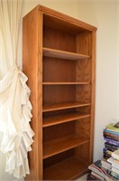 Oak Adjustable Shelf Bookcase