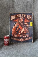 "BRING IT ON" TIN SIGN