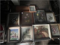 Nine Various Primitive Prints and Paintings
