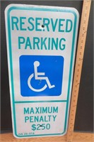 Metal Street Sign Reserved Parking