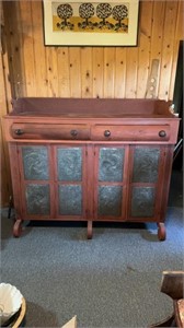 Large antique jelly cabinet server buffet, with