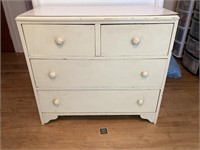 Low Boy 4-Drawer Painted Cream Dresser
