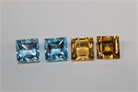 Collection of Gemstones; 2 matching large princess