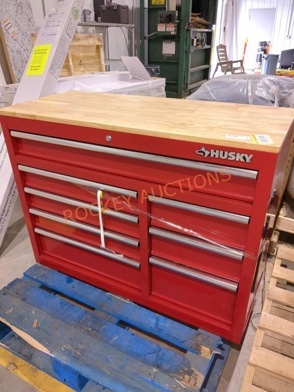 Husky Wood Top Rolling Tool Chest 42"L