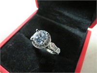 NEW WHITE SAPPHIRE RING STAMPED 925 SIZE 5.5