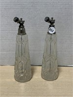 2 Antique Barber Bottles with Atomizers