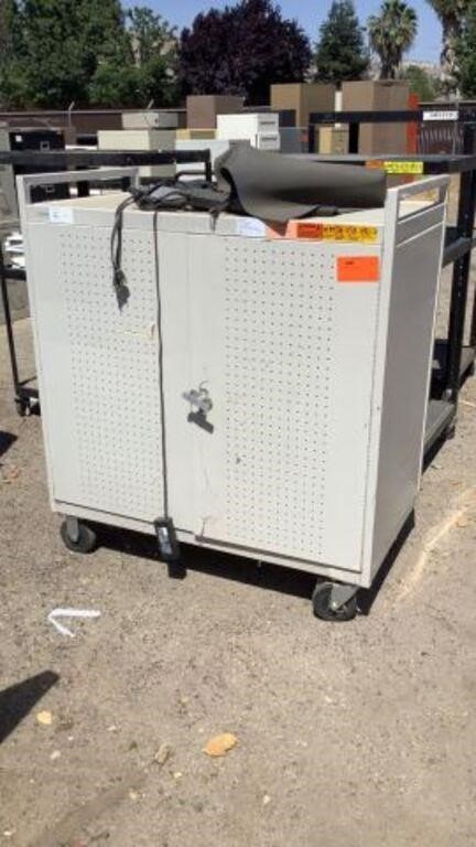 2- Door Metal Cart  W/ Casters