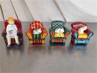Hinged trinket boxes-Cats in chairs