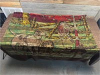 Antique Chase Dog Tapestry Very Old