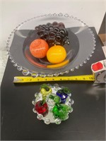 Glass fruit and dish lot