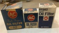 (3) Vintage New Old Stock AC Car Oil Filters
