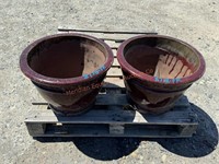 2- Pottery Flower Pots