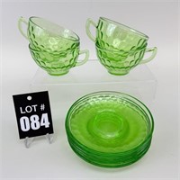 Green Uranium Depression Plates & Cups
