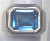 Sterling Swiss Blue Topaz Cushion Cut Ring
Size