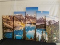 Five piece framed canvas wall pictures