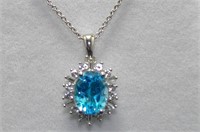 2ct blue topaz necklace