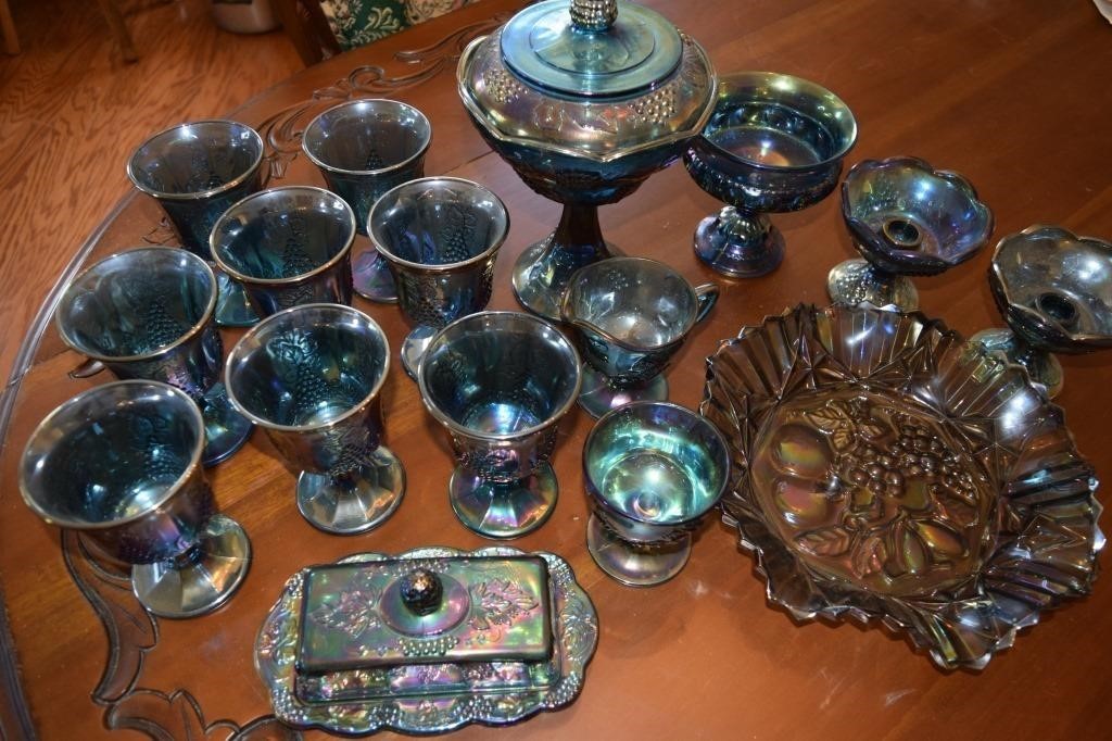 16 pcs Vintage Carnival Glass