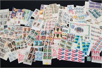 Various Partial Pages of Stamps