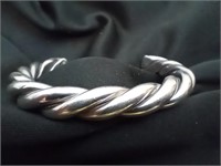 Sterling twisted cuff bracelet 39g