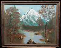 Original Mountain Scene Oil Painting
