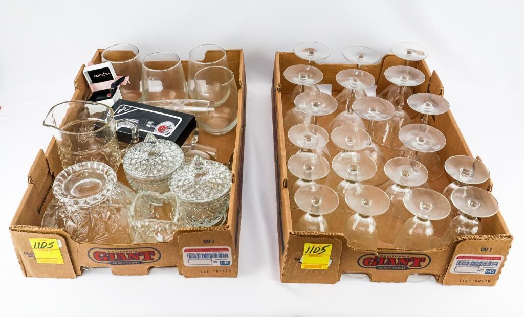 2-Flats of Assorted Glassware