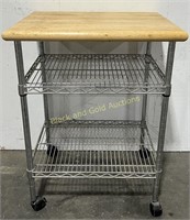 3 Tier Gourmet Kitchen Rolling Tray Cart