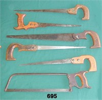 Lot of six assorted saws including three keyhole