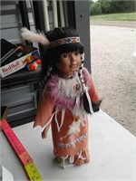 16" TALL PORCELAIN INDIAN DOLL