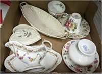 TRAY OF PORCELAINS, VICTORIAN, MISC