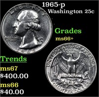 1965-p Washington Quarter 25c Grades GEM++ Unc